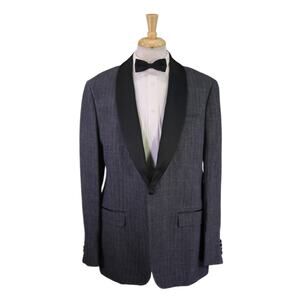 Bonobos Mens Tuxedo Blazer 44L Gray Linen Standard Fit Shawl Lapel Formal New!